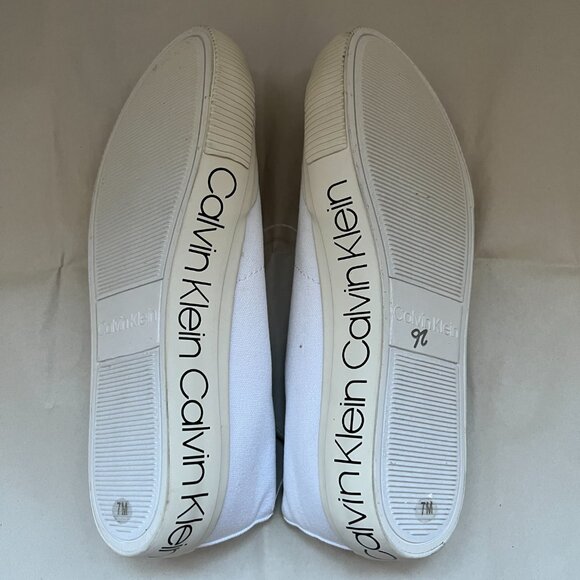 Calvin Klein KCLAURI-R Women's White Off-White Canvas Sneaker Shoes, Size 7M - Picture 7 of 8